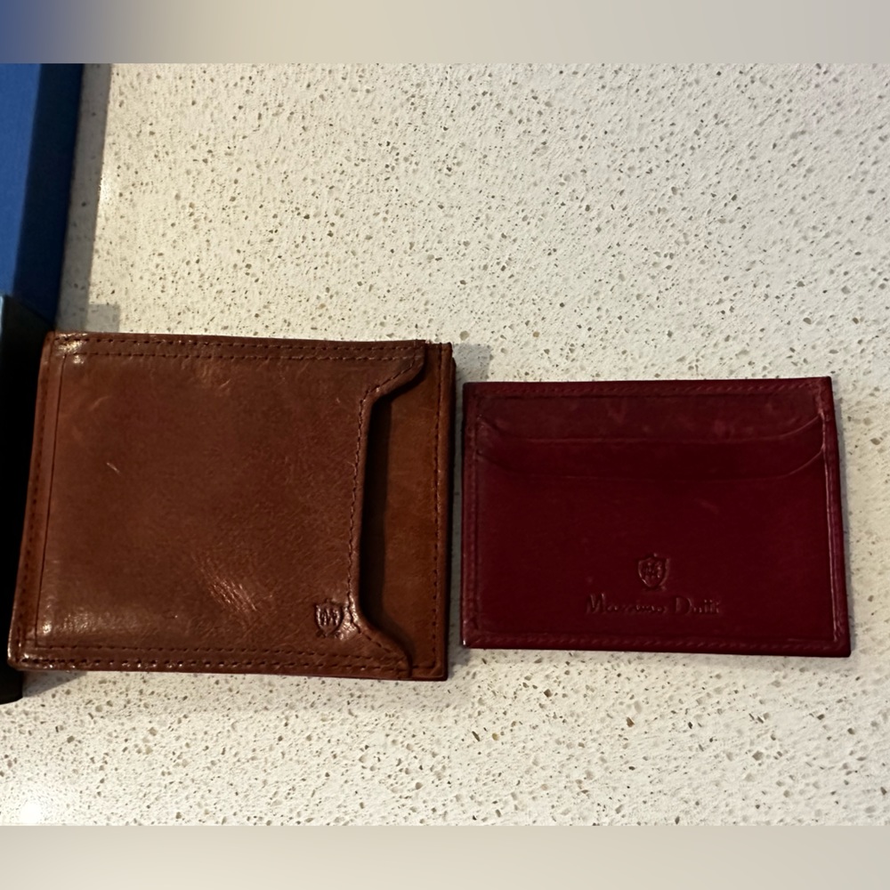 Massimo Dutti, men’s wallet, leather brown and red New in Box